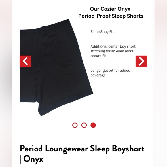 Ruby Boyshorts with Leak-Proof Protection. Size Medium. Black. {1026} - Picture 3 of 7